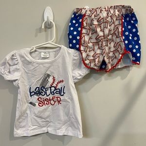 SOLD Boutique style baseball sister 3-4T